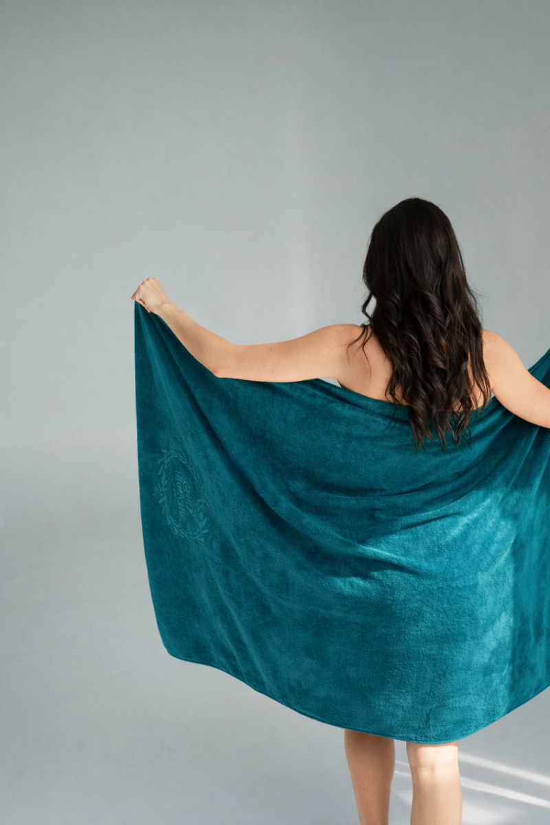 Prabanguos SPA ir paplūdimio mikropluošto rankšluostis smaragdinis