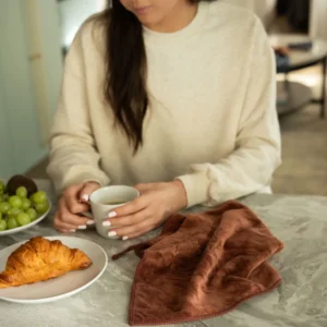 Mikropluošto virtuvinis rankšluostis rudas