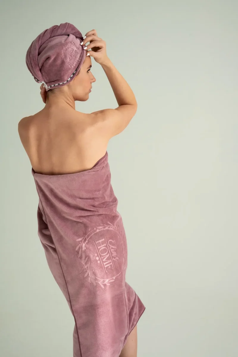 Prabangus SPA ir paplūdimio mikropluošto rankšluostis pelenų rožinis